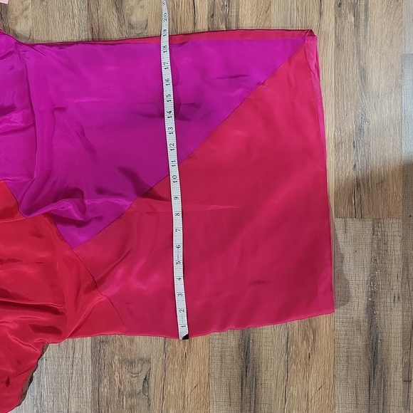PHOEBE COUTURE 100% Silk Hot Pink & Purple Colorblock Shift Dress - Picture 10 of 14